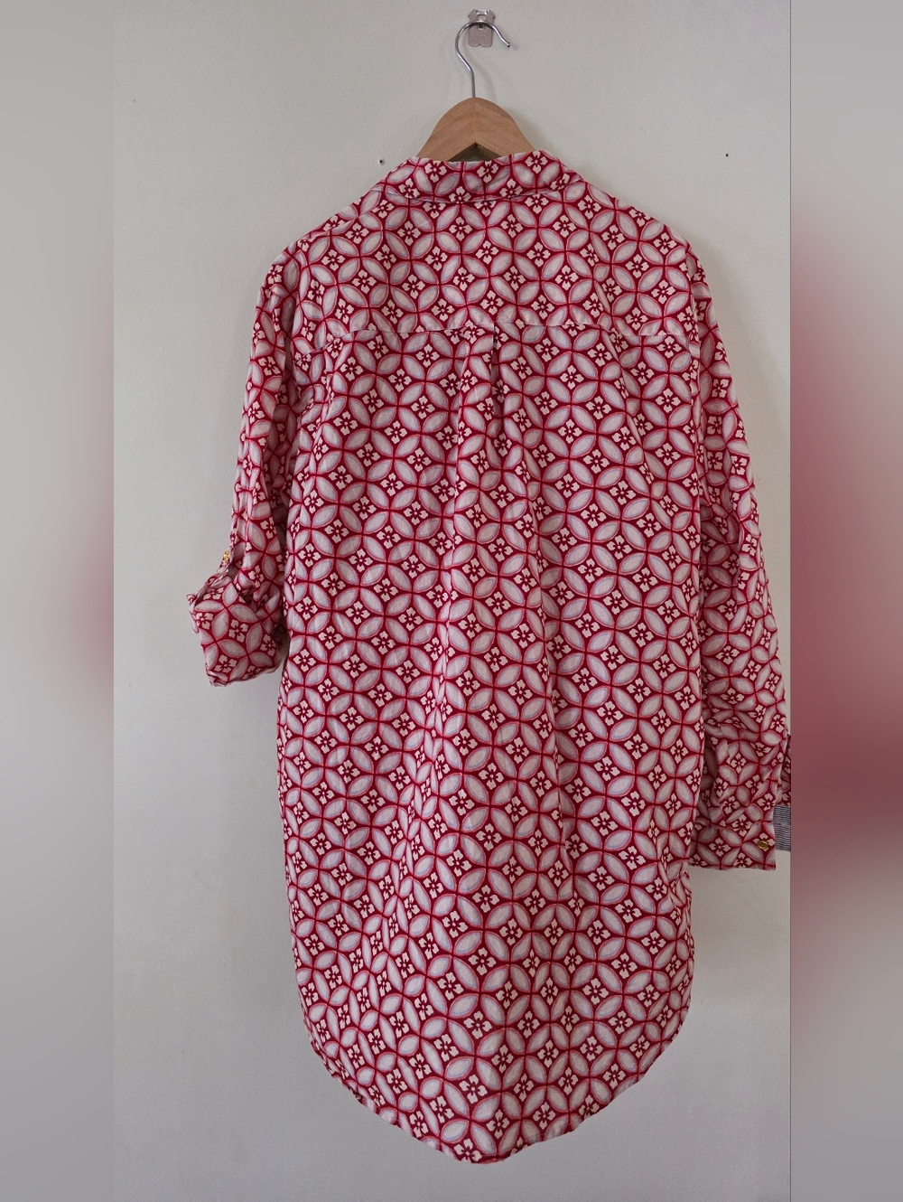 Liza Byrd Red, White and Blue Geometric Button-Up - Picture 8 of 9